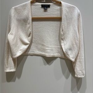 100% cashmere Ivory cream Bolero Sweater cardigan shrug S holt renfrew